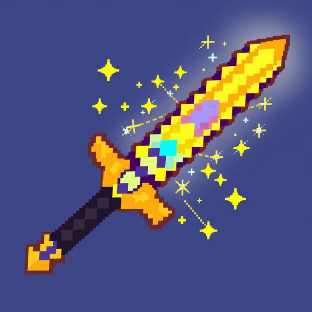 A pixel art style image of a unique Minecraft item designed to resemble a powerful ultimate ability from other games