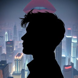 A movie poster for a romance and science fiction film set against a futuristic dystopian background