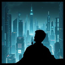 A movie poster for a science fiction film, set against a futuristic dystopian background