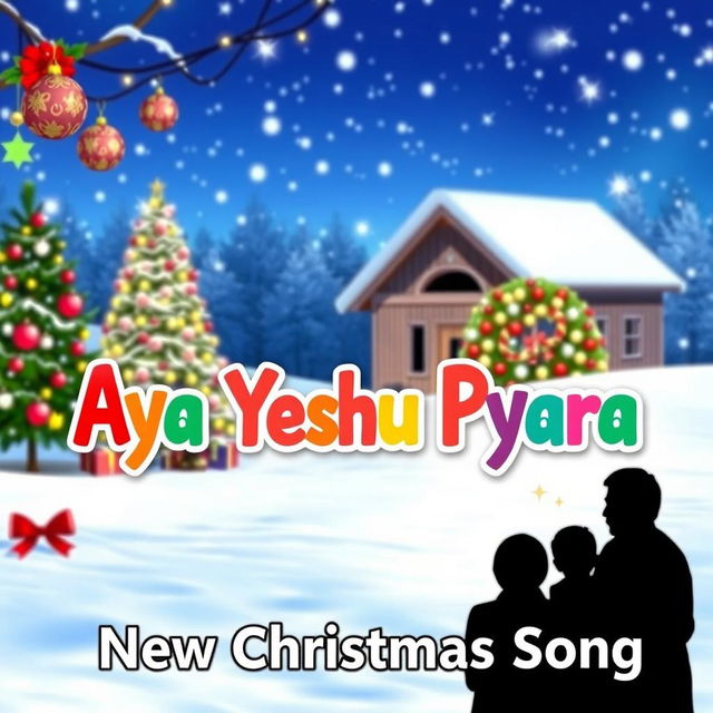 A vibrant and festive YouTube video thumbnail for the song 'Aya Yeshu Pyara', celebrating the Christmas theme