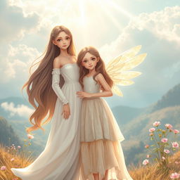 In a picturesque setting, two girls stand together in one frame