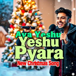 An engaging YouTube video thumbnail for 'Aya Yeshu Pyara - New Christmas Song'