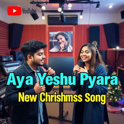 An eye-catching YouTube video thumbnail for 'Aya Yeshu Pyara - New Christmas Song'