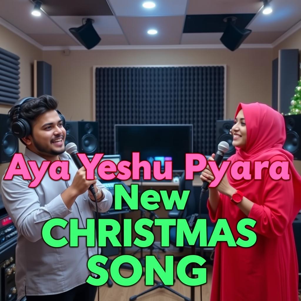 An eye-catching YouTube video thumbnail for 'Aya Yeshu Pyara - New Christmas Song'