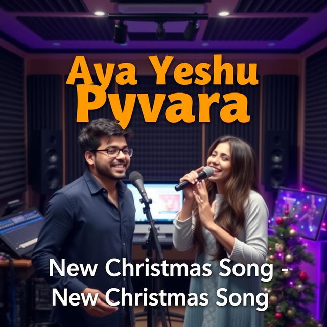 An eye-catching YouTube video thumbnail for 'Aya Yeshu Pyara - New Christmas Song'