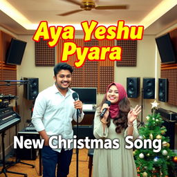 An eye-catching YouTube video thumbnail for 'Aya Yeshu Pyara - New Christmas Song'