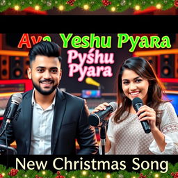 A striking YouTube video thumbnail for 'Aya Yeshu Pyara - New Christmas Song'