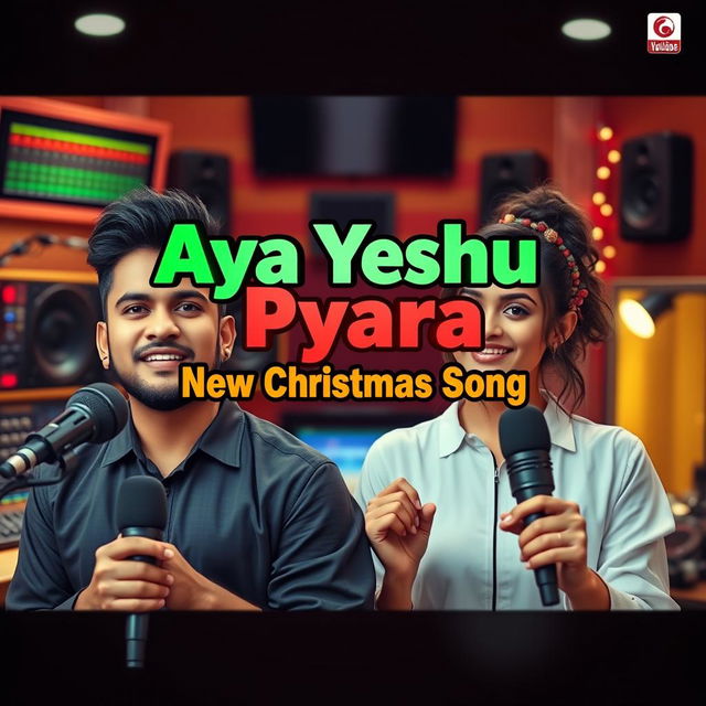 A striking YouTube video thumbnail for 'Aya Yeshu Pyara - New Christmas Song'