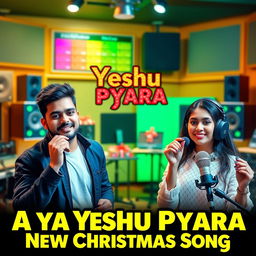 A striking YouTube video thumbnail for 'Aya Yeshu Pyara - New Christmas Song'