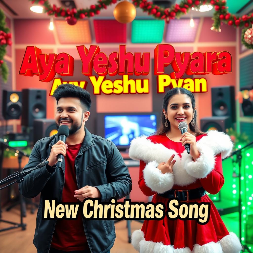 A captivating YouTube video thumbnail for 'Aya Yeshu Pyara - New Christmas Song'