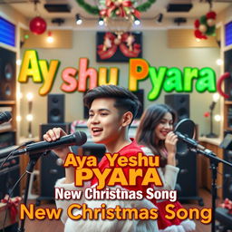 A captivating YouTube video thumbnail for 'Aya Yeshu Pyara - New Christmas Song'