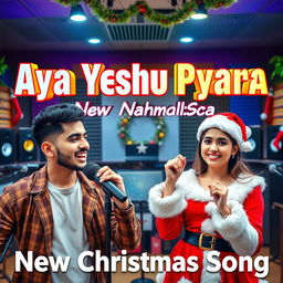 A captivating YouTube video thumbnail for 'Aya Yeshu Pyara - New Christmas Song'
