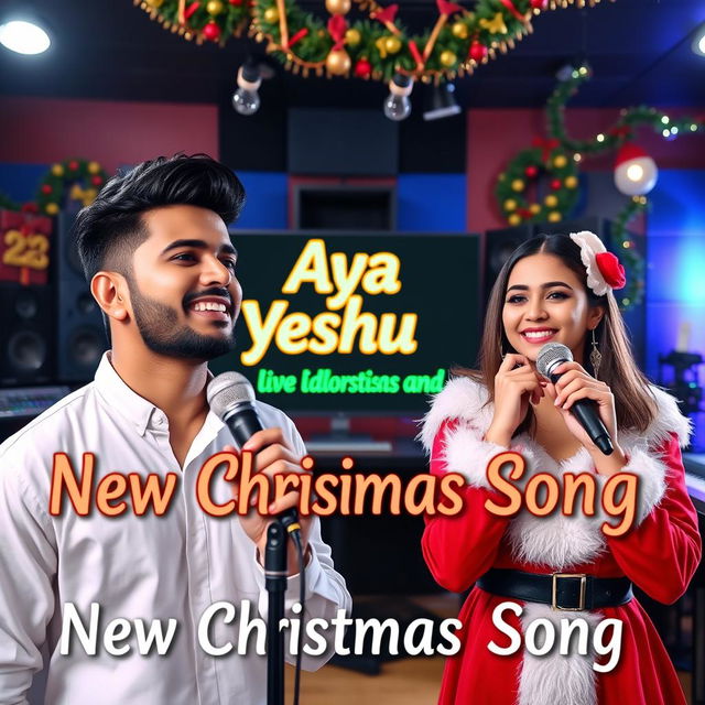 A captivating YouTube video thumbnail for 'Aya Yeshu Pyara - New Christmas Song'