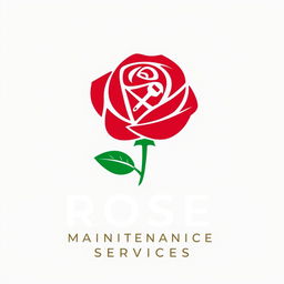 An elegant logo design for 'Rose Maintenance Services'