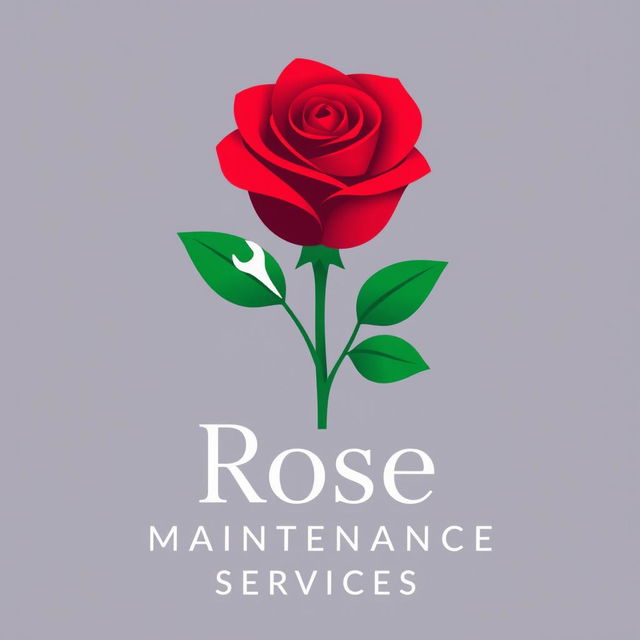 An elegant logo design for 'Rose Maintenance Services'