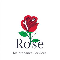 An elegant logo design for 'Rose Maintenance Services'