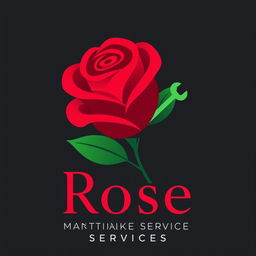 An elegant logo design for 'Rose Maintenance Services'