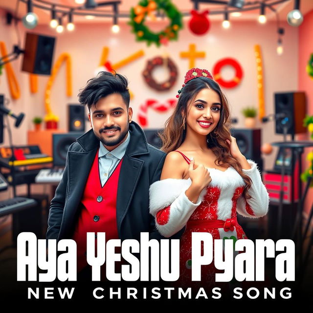 An engaging YouTube video thumbnail for 'Aya Yeshu Pyara - New Christmas Song'