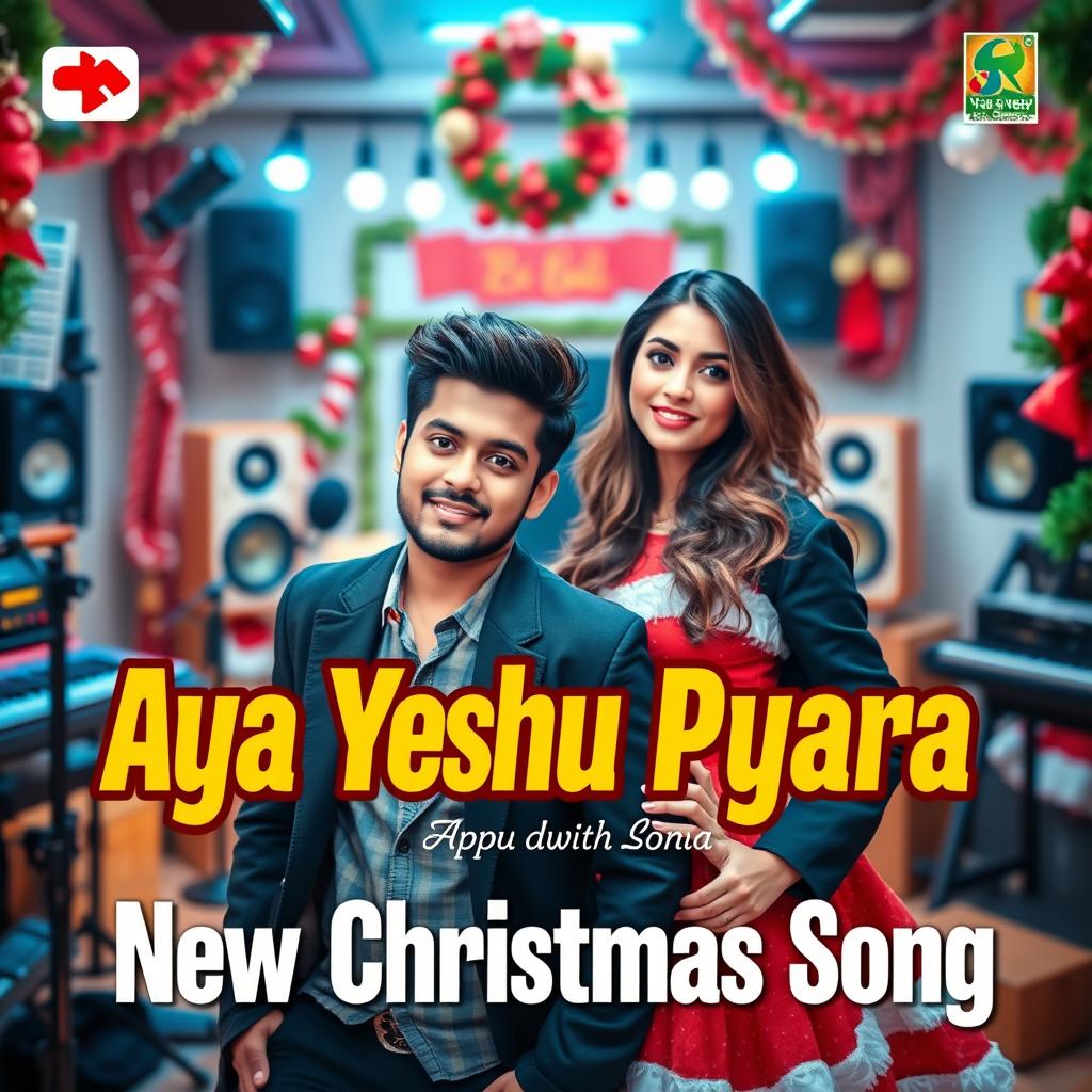 An engaging YouTube video thumbnail for 'Aya Yeshu Pyara - New Christmas Song'