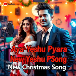An engaging YouTube video thumbnail for 'Aya Yeshu Pyara - New Christmas Song'