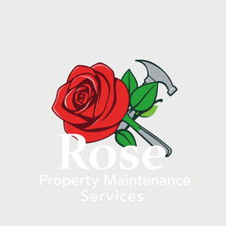 A stylish and professional logo design for 'Rose Property Maintenance Services'