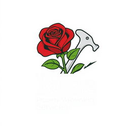 A stylish and professional logo design for 'Rose Property Maintenance Services'