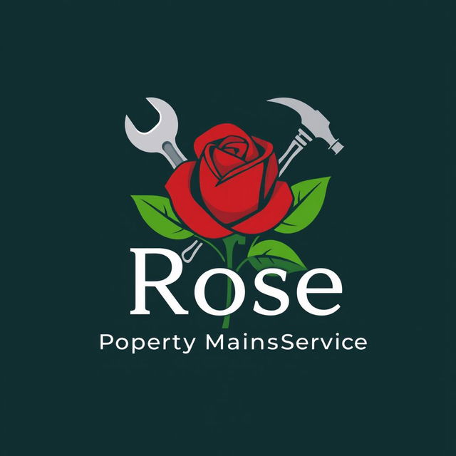 A stylish and professional logo design for 'Rose Property Maintenance Services'