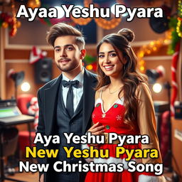 A captivating YouTube video thumbnail for 'Aya Yeshu Pyara - New Christmas Song'
