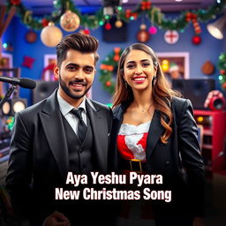 A captivating YouTube video thumbnail for 'Aya Yeshu Pyara - New Christmas Song'