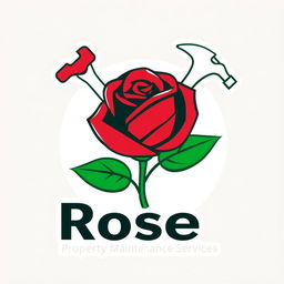 A vibrant and professional logo design for 'Rose Property Maintenance Services'
