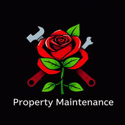 A vibrant and professional logo design for 'Rose Property Maintenance Services'