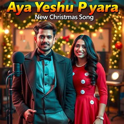 A captivating YouTube video thumbnail for 'Aya Yeshu Pyara - New Christmas Song'