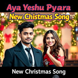 A captivating YouTube video thumbnail for 'Aya Yeshu Pyara - New Christmas Song'