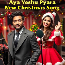 An eye-catching YouTube video thumbnail for 'Aya Yeshu Pyara - New Christmas Song'