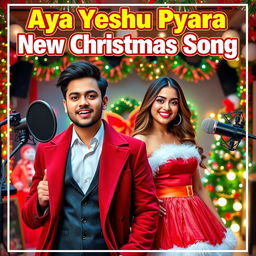 An eye-catching YouTube video thumbnail for 'Aya Yeshu Pyara - New Christmas Song'