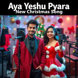 An eye-catching YouTube video thumbnail for 'Aya Yeshu Pyara - New Christmas Song'