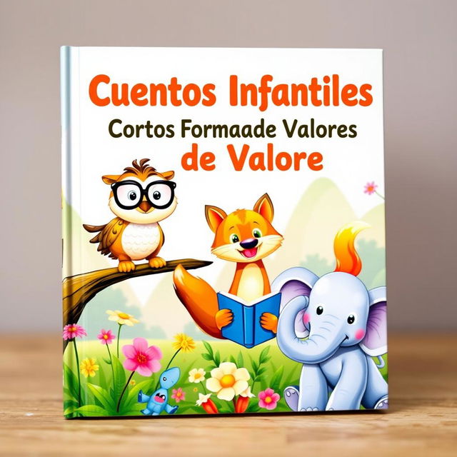 A lively and enchanting book cover featuring animated animals in cheerful and engaging poses