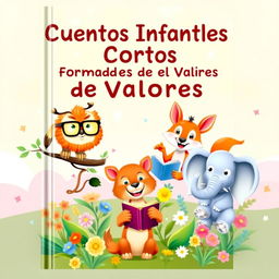 A lively and enchanting book cover featuring animated animals in cheerful and engaging poses