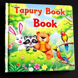 A captivating book cover featuring a delightful collection of animated animals in a variety of playful positions