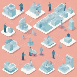 A high-quality digital art image depicting the process of ABC-analysis in optimizing pharmaceutical provision in the departments of a Republican Clinical Infectious Diseases Hospital