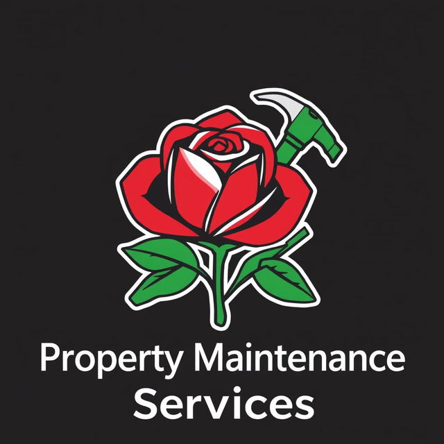 A distinct and eye-catching logo for 'Rose Property Maintenance Services'