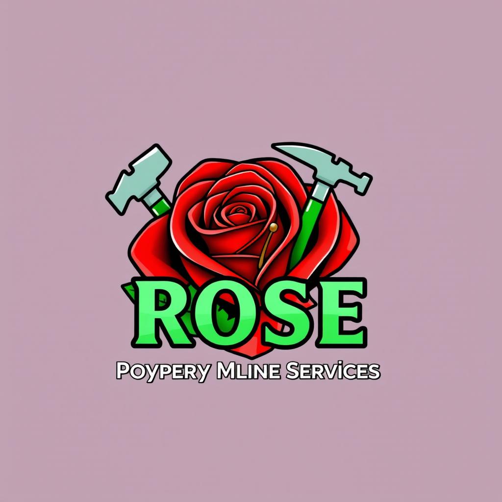 A distinct and eye-catching logo for 'Rose Property Maintenance Services'