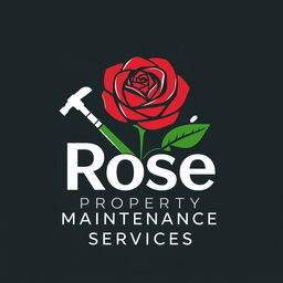 A distinct and eye-catching logo for 'Rose Property Maintenance Services'