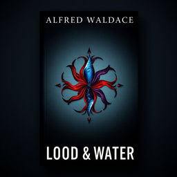 A stunning book cover design featuring a striking symbol that creatively combines elements of blood and water in the center