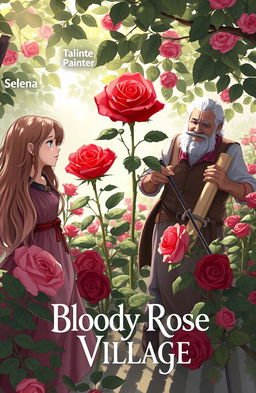 An illustration for the fantasy book titled 'Bloody Rose Village'