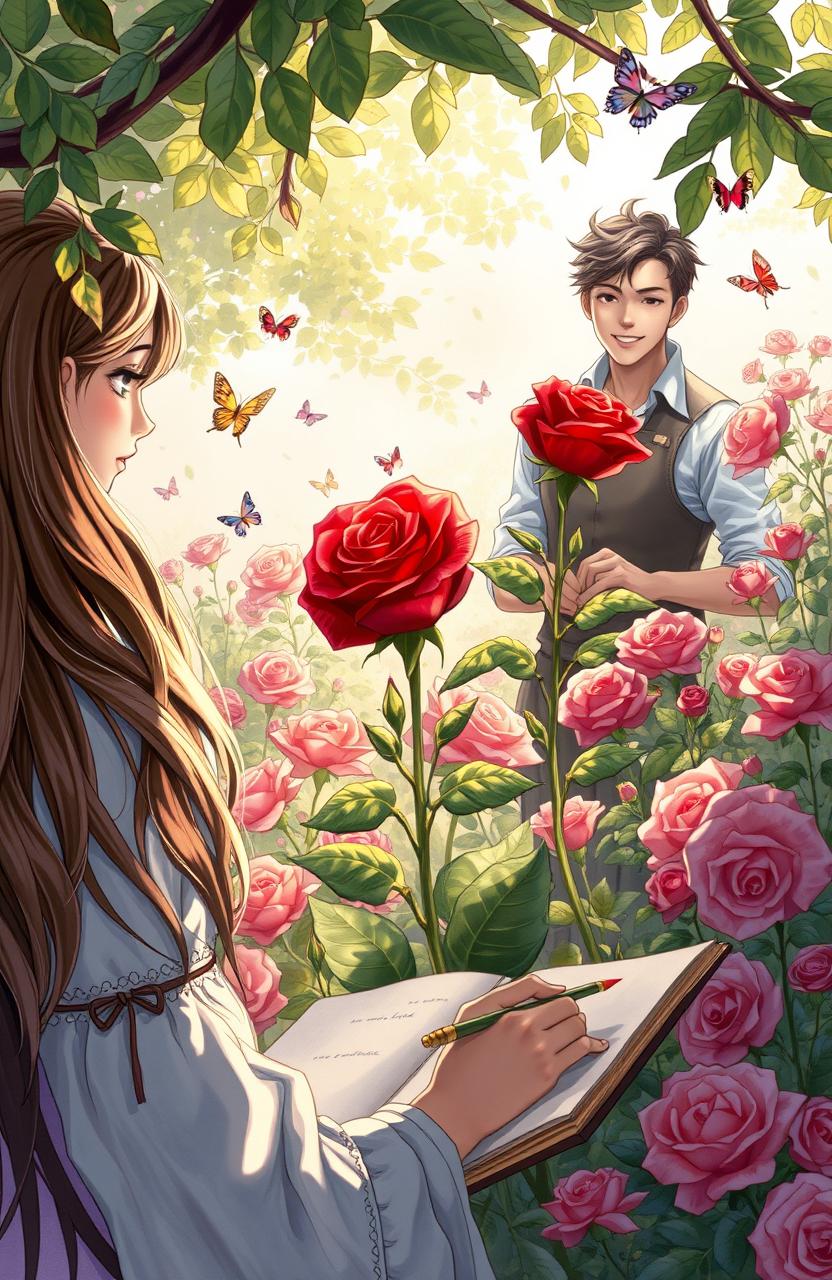 A captivating illustration for a fantasy book titled 'Bloody Rose Village'