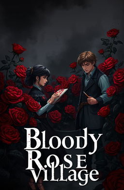An illustration for the fantasy book titled 'Bloody Rose Village'