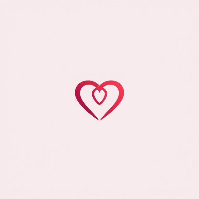 A minimalistic logo design for a dating website, featuring a simple yet elegant heart shape