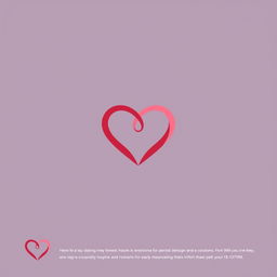 A minimalistic logo design for a dating website, featuring a simple yet elegant heart shape