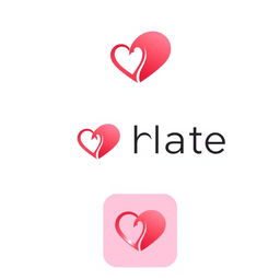 A minimalistic logo design for a dating website, featuring a simple yet elegant heart shape